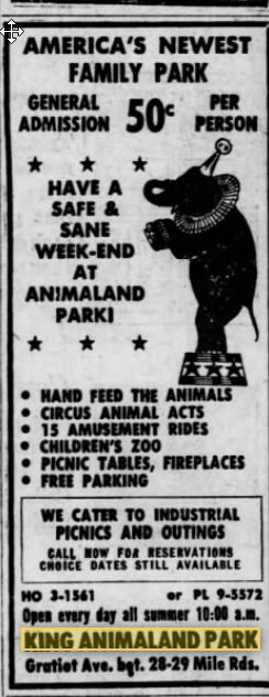Kings Animaland Park - Jul 22 1966 Ad